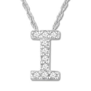 18kt White Gold Plated Letter I  Comes With 18" Chain